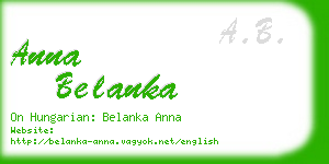 anna belanka business card